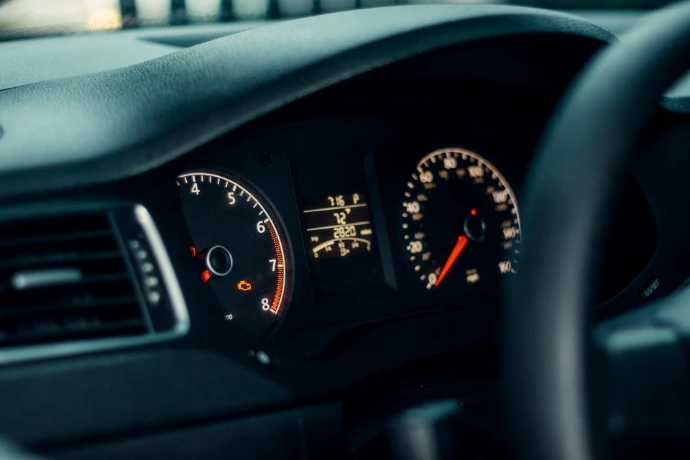 black car instrument panel cluster